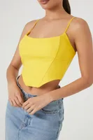 Women's Cropped Curved-Hem Cami in Lemon, XL