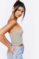 Women's One-Shoulder Crop Top in Grey, XL