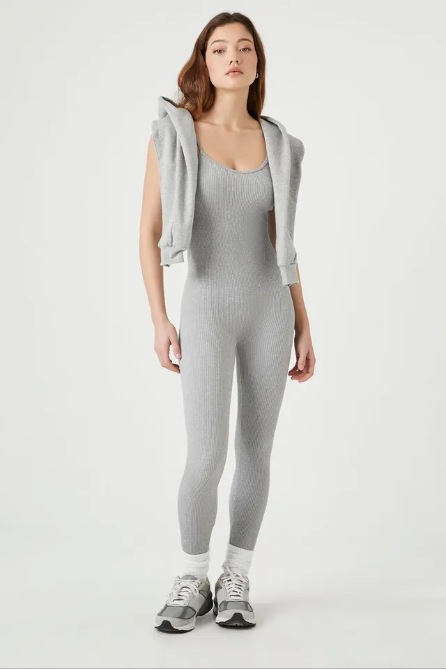 Solid Ribbed Seamless Jumpsuit