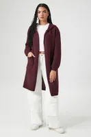 Women's Hooded Cardigan Sweater in Wine, XS