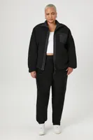 Women's Faux Shearling Jacket in Black, 0X