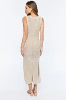 Women's Sleeveless Open-Knit Midi Dress