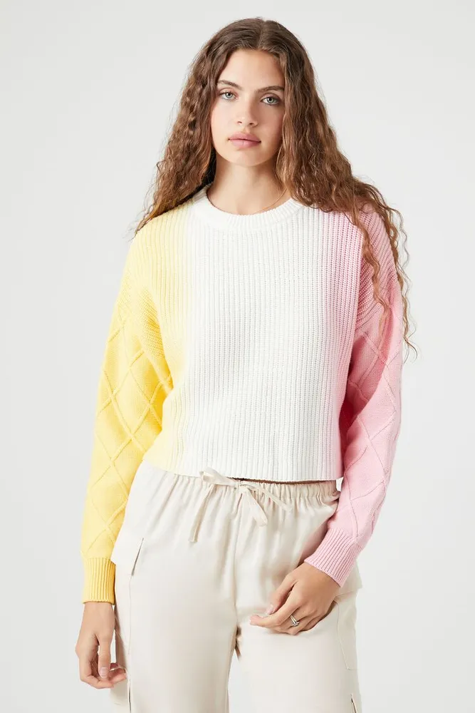 Women's Gradient Drop-Sleeve Sweater in Pink Medium