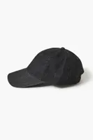 Denim Curved-Brim Baseball Cap in Black