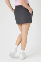 Women's Drawstring A-Line Mini Skirt in Grey, XS
