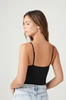 Women's Seamless Cami Lingerie Bodysuit in Black, L/XL