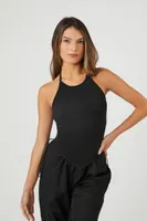 Women's Strappy Lace-Up Halter Top in Black Small