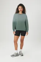 Women's French Terry Drop-Sleeve Pullover in Green Small