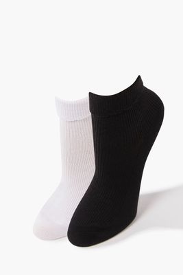 Ribbed Crew Sock Set - 2 pack in White/Black