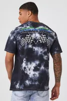 Men Tie-Dye Corvette Graphic Tee in Black Medium