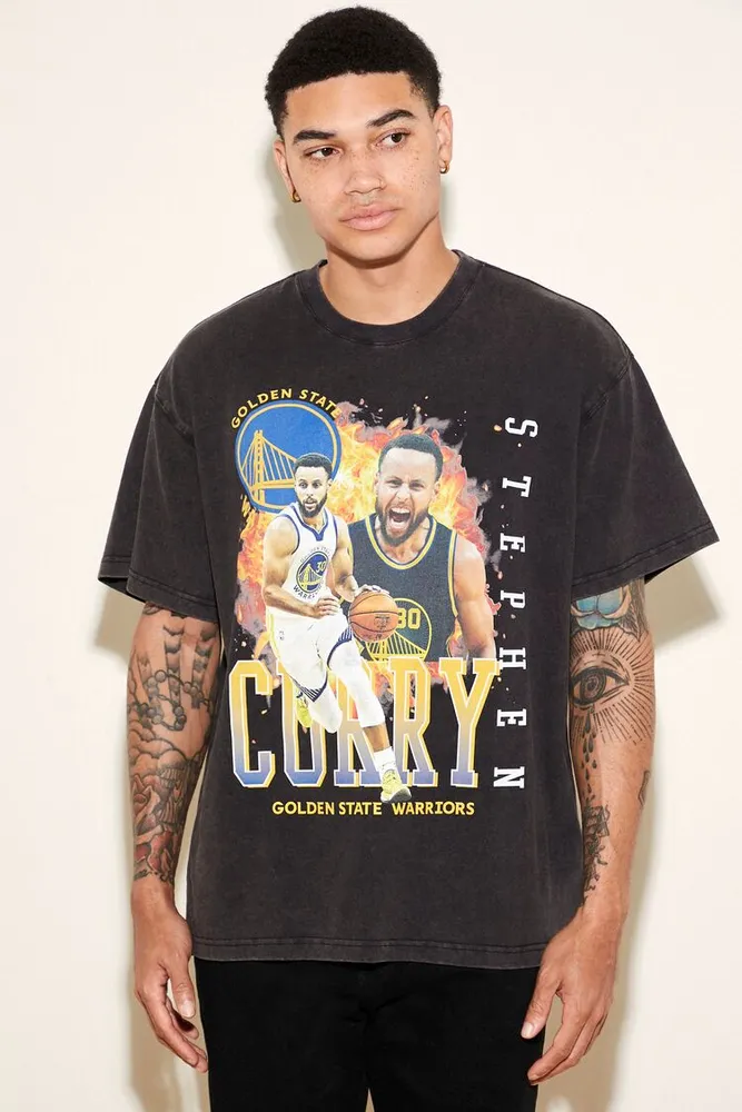 Men Stephen Curry Golden State Warriors Graphic Tee in Black, XXL