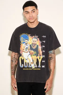 Men Stephen Curry Golden State Warriors Graphic Tee Black,