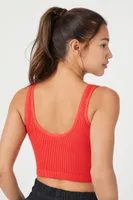 Women's Seamless Longline Bralette in Fiery Red Small