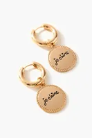 Women's Frasier Sterling Je Taime Hoop Earrings in Gold