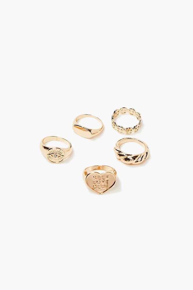 Women's Upcycled Cocktail Ring Set in Gold, 7