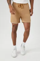 Men French Terry Chevron Sweatshorts in Light Brown/Cream Large