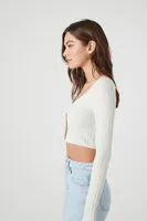 Women's Seamless Split-Hem Crop Top in Birch Medium