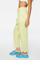 Women's Pleated High-Rise Pants in Lime Large