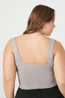 Women's Corset Crop Top in Heather Grey, 2X