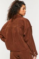 Women's Waffle Corduroy Shacket in Chocolate Medium