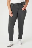 Women's Skinny High-Rise Jeans Washed Black,