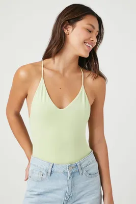 Women's Seamless Crisscross Bodysuit in Pistachio Small