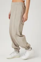 Women's Twill High-Rise Cargo Pants in Goat Medium