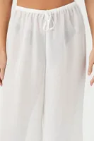 Women's Wide-Leg Swim Cover-Up Pants in Vanilla Large