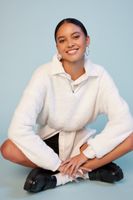 Women's Fuzzy Half-Zip Sweater White