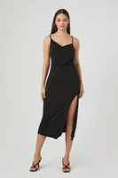 Women's Asymmetrical Cami Slit Midi Dress Medium