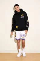 Men Los Angeles Lakers Embroidered Hoodie in Black Small