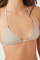 Women's Seamless Basketwoven Bikini Top in Goat Small