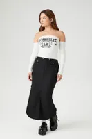 Women's Off-the-Shoulder Los Angeles Top in Cream/Black Large