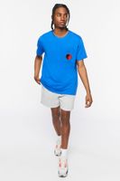 Men Yin Yang Pocket Tee in Blue/Red Medium