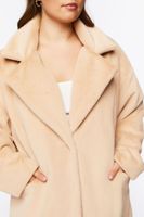 Women's Faux Fur Coat in Tan, 0X