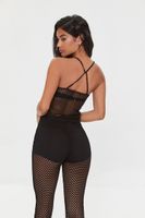 Women's Sheer Mesh Cropped Cami in Black Medium