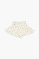 Girls Floral Print Shorts (Kids) in Cream, 13/14