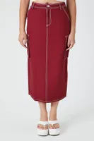 Women's Twill Cargo Midi Skirt