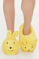 Women's Plush Bunny Indoor Slippers in Yellow Medium