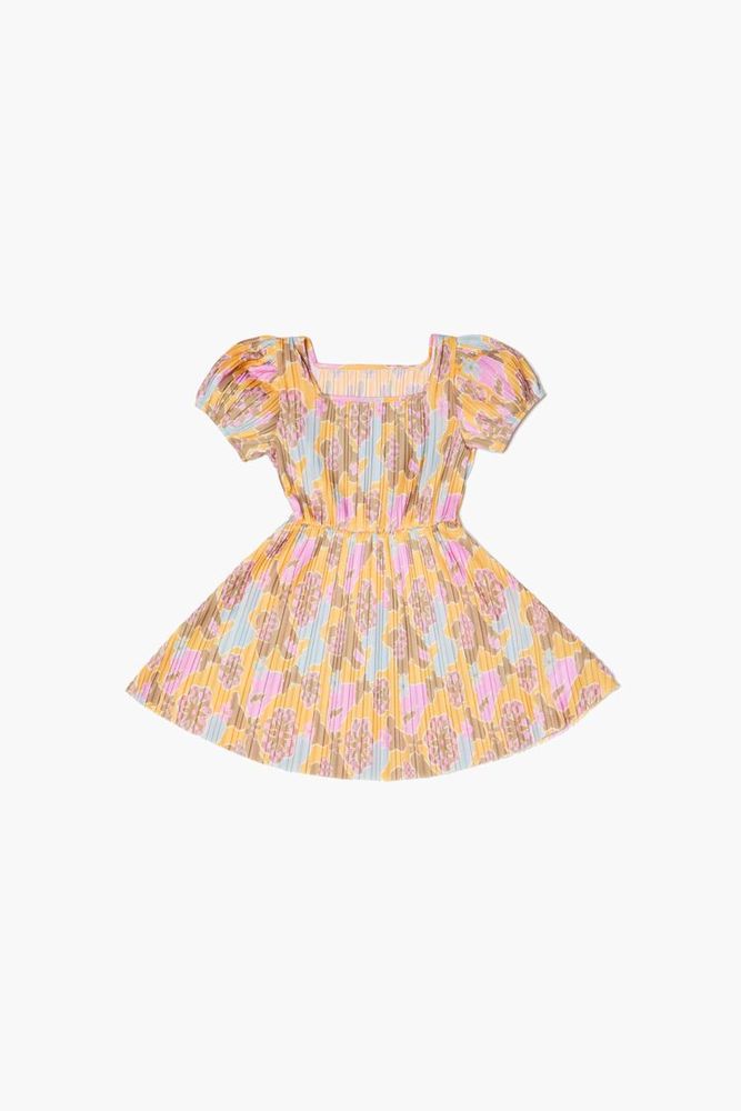 Girls Butterfly Print Dress (Kids) in Yellow, 11/12