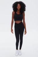 Women's Seamless Ribbed Sports Bra in Black Small