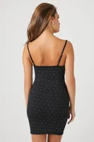 Women's Rhinestone Bodycon Mini Dress in Black Large