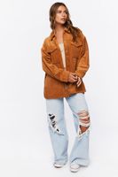 Women's Corduroy Button-Front Shacket in Ginger Medium