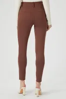 Women's Ponte Knit Capri Leggings in Brown Small