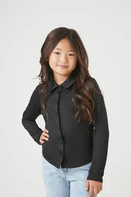 Girls Long-Sleeve Shirt (Kids) in Black, 9/10