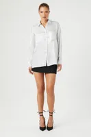 Women's Metallic Pocket Shirt Silver