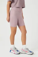 Women's Active High-Rise Biker Shorts in Purple Medium