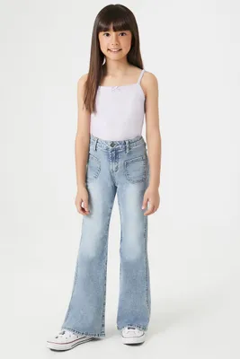 Girls High-Rise Flare Jeans (Kids) Medium Denim,