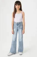 Girls High-Rise Flare Jeans (Kids) in Medium Denim, 5/6