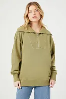 Women's Half-Zip Fleece Pullover in Olive Small